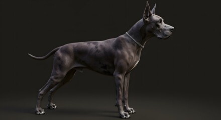 Obraz premium Realistic Great Dane dog standing tall