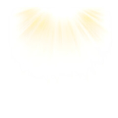 Obraz premium Yellow Sunlight Flare Effect Isolated on White