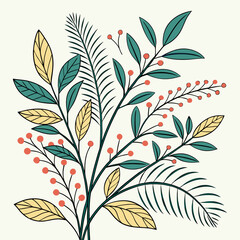 Flat vector Illustration of a foliage plant By
