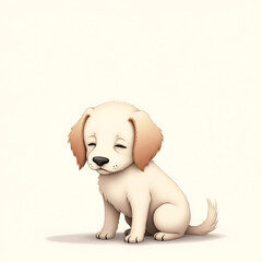 Naklejka premium The dog has drooping ears that hang to the sides, expressing sadness and abandonment.