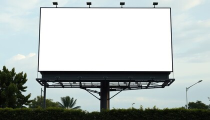Obraz premium Blank billboard against cloudy sky