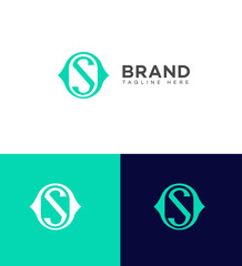 Elegant Teal Monogram SO or OS Logo Design Template