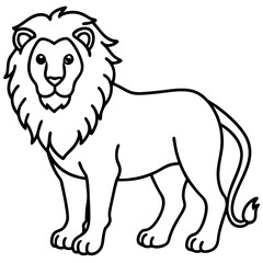 Minimalist Lion Line Art Vector