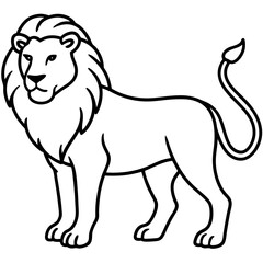 Minimalist Lion Line Art Vector
