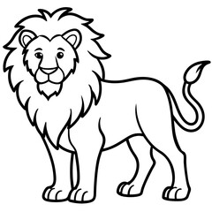 Minimalist Lion Line Art Vector