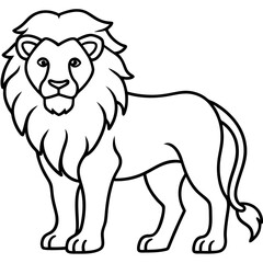 Minimalist Lion Line Art Vector