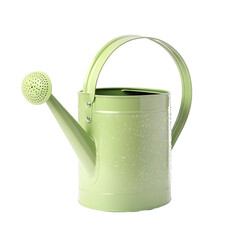 Pastel green watering can presenting a fresh garden aesthetic on a dark backdrop