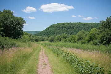 Trail through lush valley