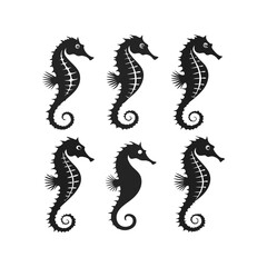 "Hand-Drawn Seahorse Clipart Set Nautical Design Elements"
