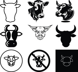 Cow Bundel simple icon. Vector ICON all icon Viktor
