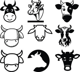 Cow Bundel simple icon. Vector ICON all icon Viktor