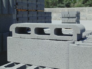Concrete Cinder Blocks at Construction Site