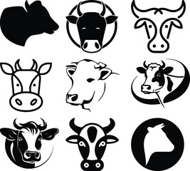 Cow Bundel simple icon. Vector ICON all icon Viktor