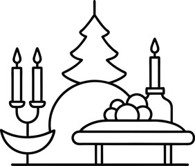 vector illustration of a set of candles