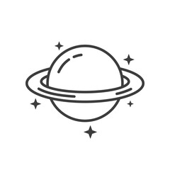 Saturn planet icon in flat style. Outer space vector illustration on isolated background. Astronomy cosmos sign business concept.