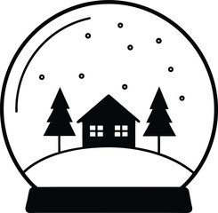 Naklejka premium christmas tree with house