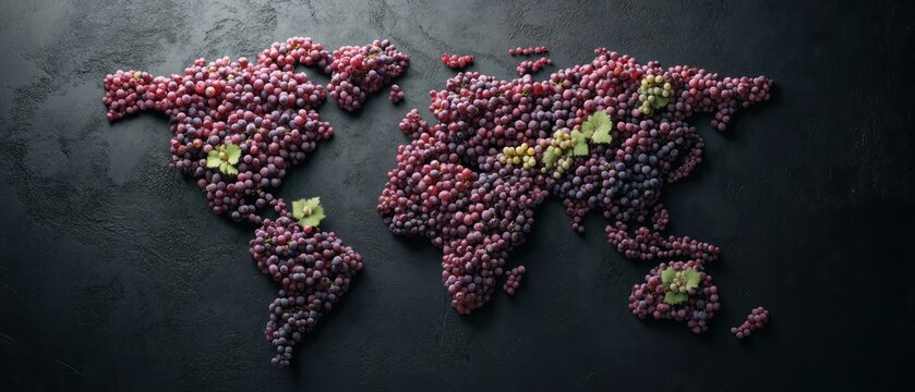 World wine regions map of grapes - Powered by Adobe