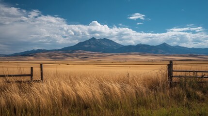 National Loyalty Day. A breathtaking landscape featuring amber waves of grain stretching to distant mountains, capturing America's natural majesty.