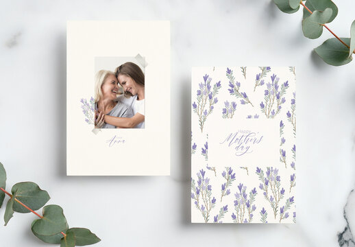 Delicate Watercolor Flower Mothers Day Card