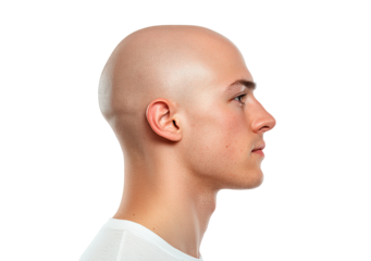 Bold man profile view isolated on transparent background