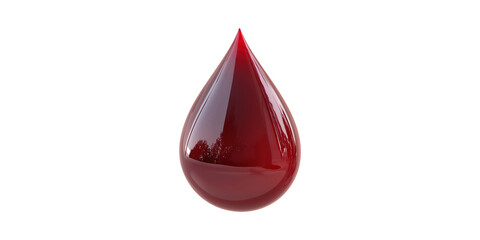 Fototapeta premium Red Blood Drop. Symbol Of Health, Donation, And Medical Care Isolated On Transparent Background