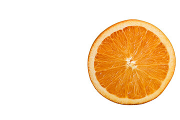 Fresh Orange Slice on Green Background Healthy Citrus Fruit