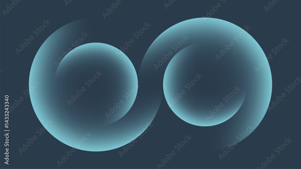 Aufkleber Gradient round shapes. Futuristic abstract background with soft colored spheres for creative graphic design. Vector illustration.