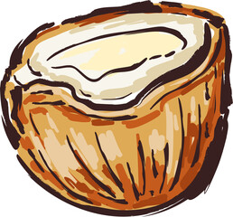 Hand drawn Italian summer Coastal Elements illustration.