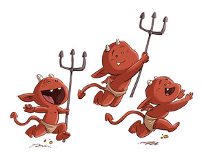 Funny red devils