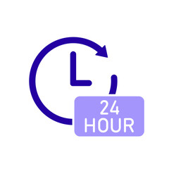 Icon a 24 hour, isolated against a clean background.