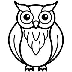 Minimalist Owl Line Art Vector