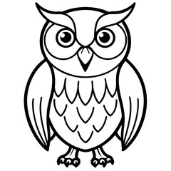 Minimalist Owl Line Art Vector