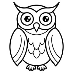 Minimalist Owl Line Art Vector