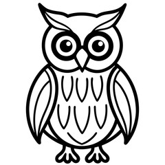 Minimalist Owl Line Art Vector