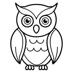 Minimalist Owl Line Art Vector