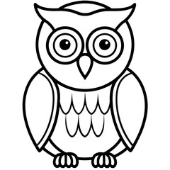 Minimalist Owl Line Art Vector