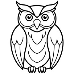 Minimalist Owl Line Art Vector
