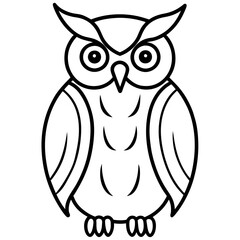 Minimalist Owl Line Art Vector