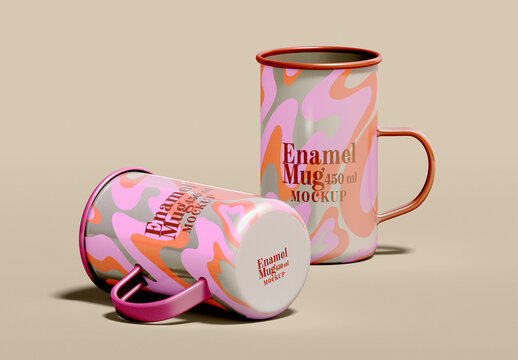 Tall Enamel Mug Mockup