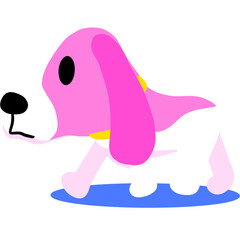 Pink Beagle PNG