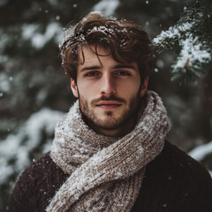 portrait of a man in winter