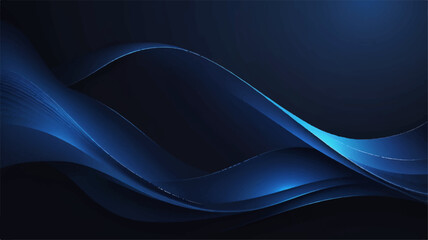 Abstract dark blue color smooth light lines background. Vector illustration
