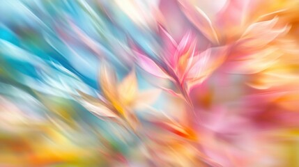 Obraz premium Abstract Floral Whimsy: A Symphony of Pastel Hues and Blurred Petals