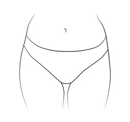 woman panties bikini black and white drawing