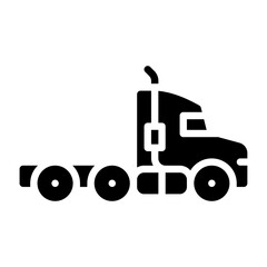 Transporter glyph icon. Transporter truck black illustration