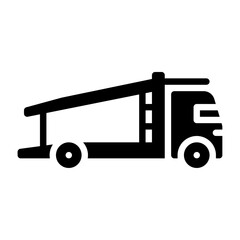 Car Carrier Truck glyph solid icon. truck black illustration
