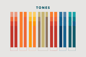 Obraz premium retro colors inspiration, vintage colors inspiration, color palette, with color code