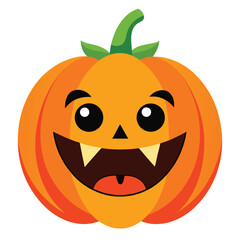 Halloween silly pumpkin face vector on white background vector illustration