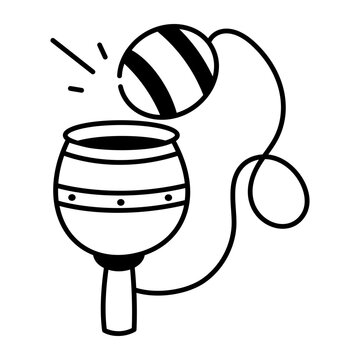 A hand drawn mexican balero toy icon
