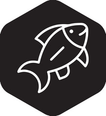 Obraz premium fish simple icon. Vector ICON all icon Viktor